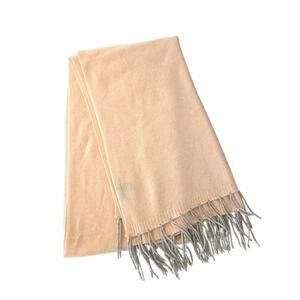 Hannah Rose 100% Cashmere Blush Pink Fringe Scarf Wrap